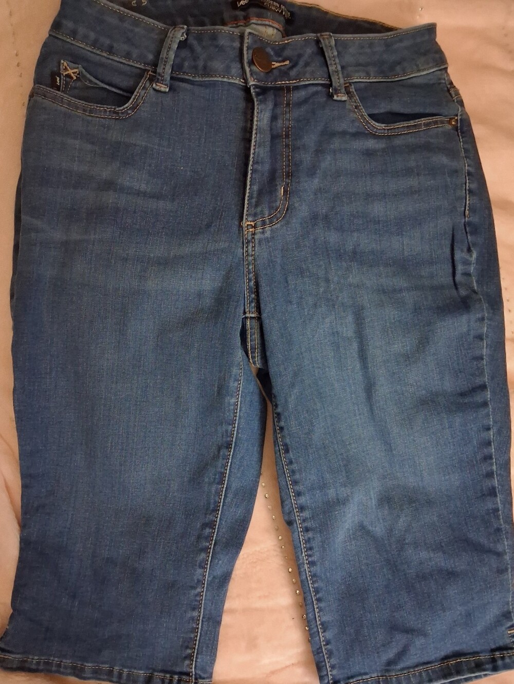 Lee Medium Blue Cropped Ankle Jeans